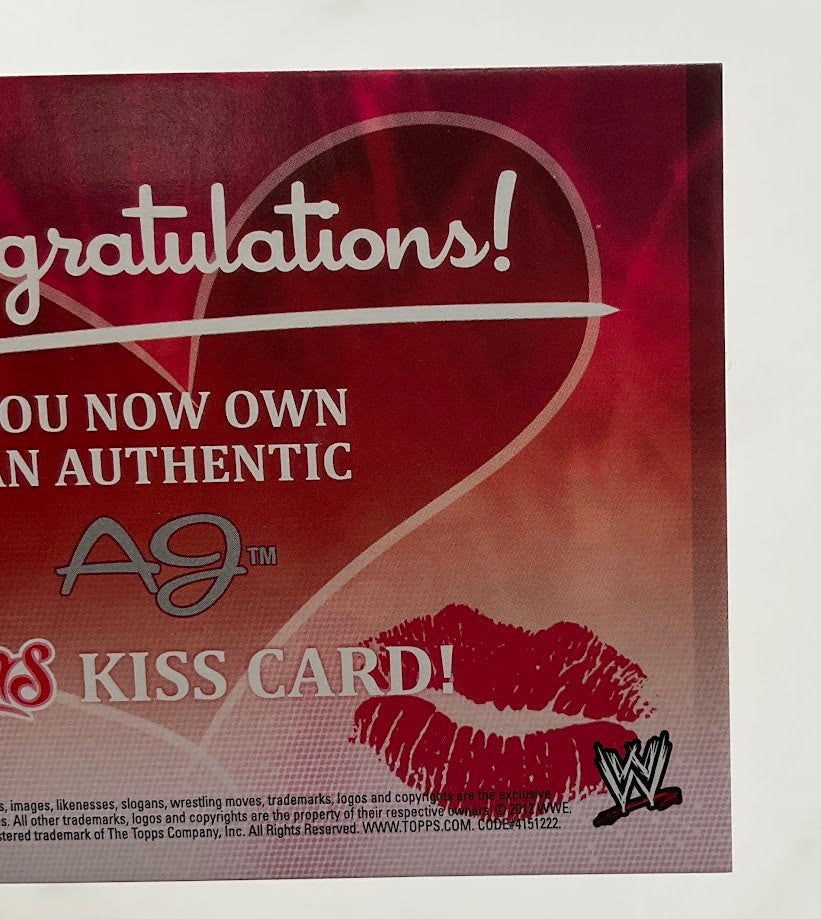 AJ Lee 2012 Topps WWE Kiss Card Relic