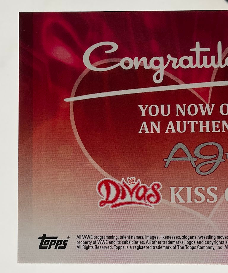 AJ Lee 2012 Topps WWE Kiss Card Relic