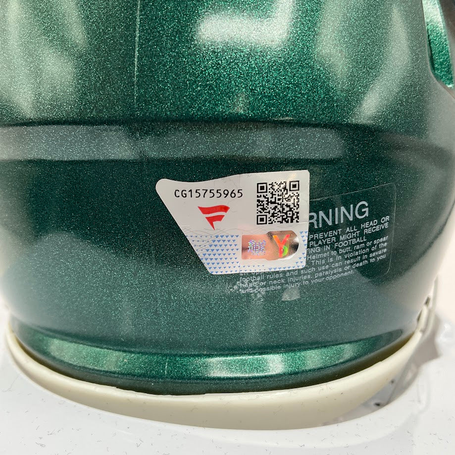 Dallas Goedert Underwraps Signed Philadelphia Eagles Mini Helmet Fanatics COA