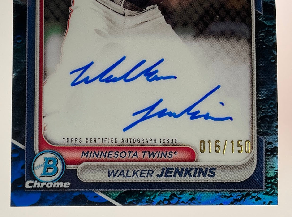Walker Jenkins 2024 Bowman Chrome Blue Lunar Refractor Auto 016/150 #CPA-WJ