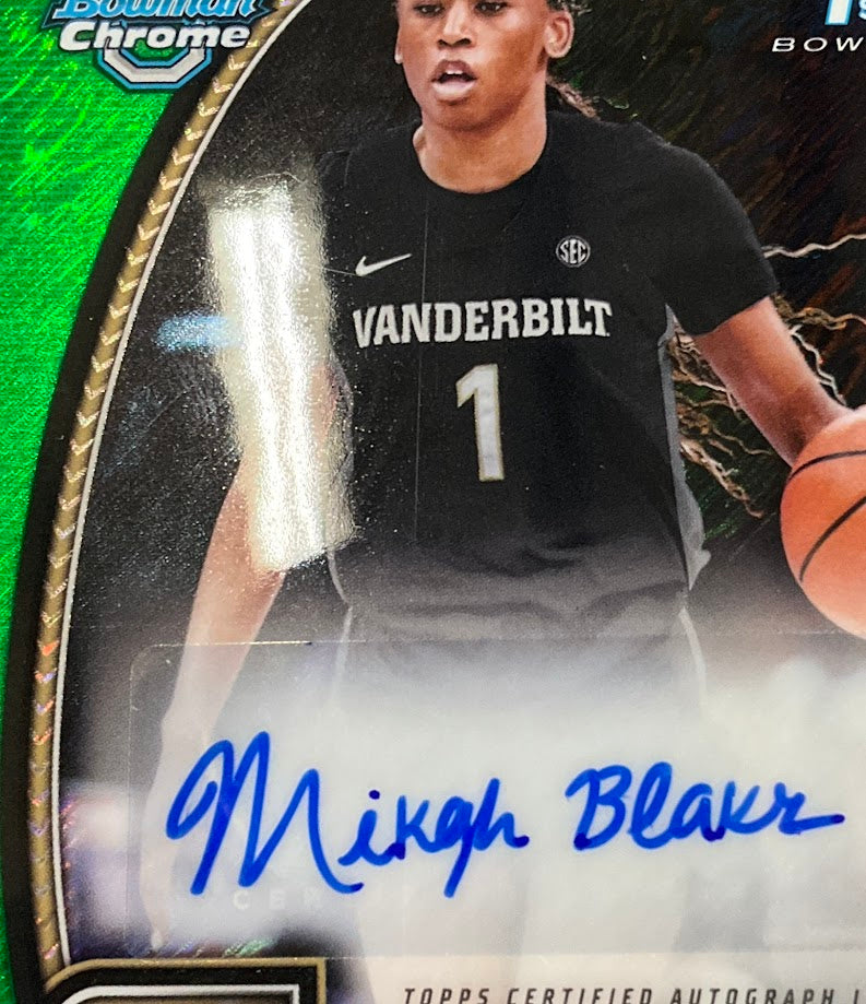 Mikayla Blakes 2024-25 Bowman Chrome University Green Shimmer Refractor Auto #55 - Collector Store LLC