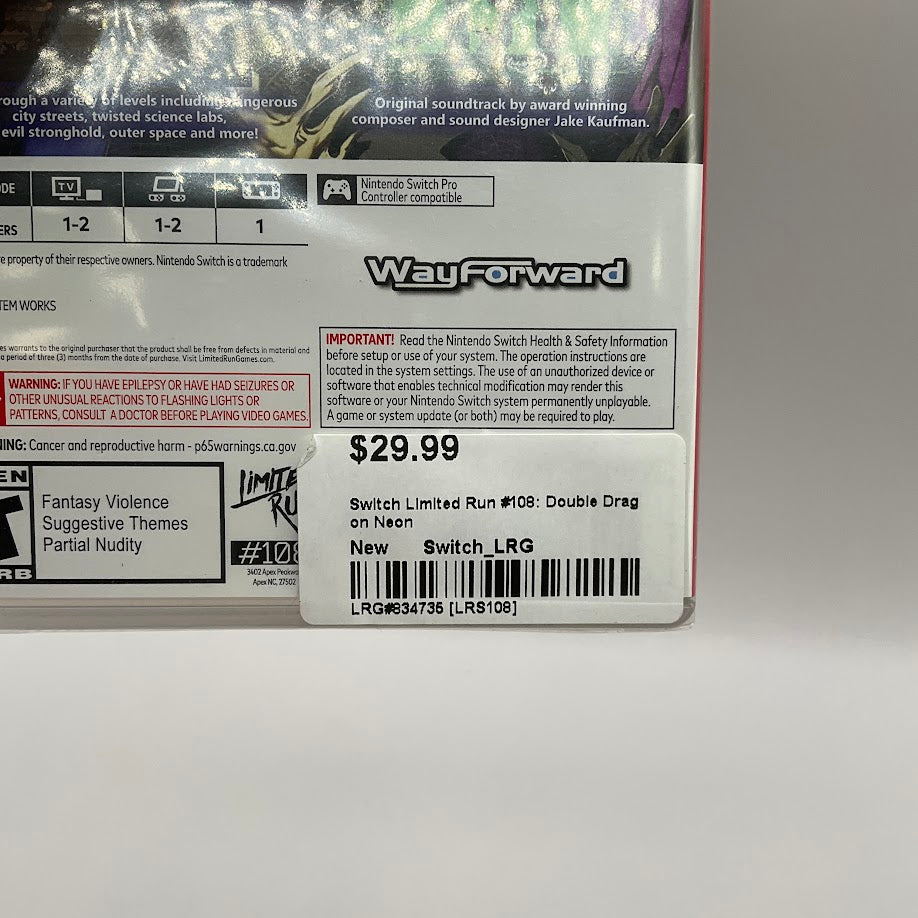 Double Dragon Neon Nintendo Switch Sealed