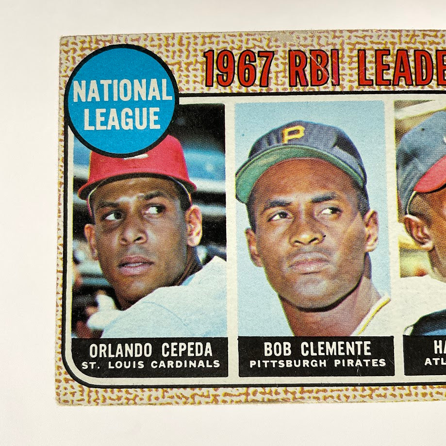 Cepeda / Clemente / Aaron 1968 Topps RBI Leaders #3 VG #2 - Collector Store LLC