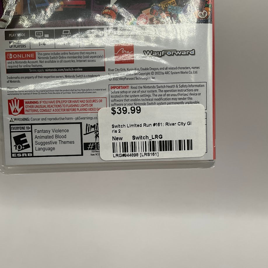 River City Girls 2 Nintendo Switch Sealed