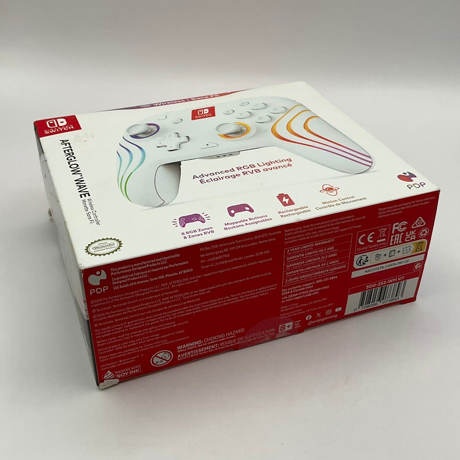 Afterglow Wave White Advanced RGB Lighting Wireless Controller Nintendo Switch