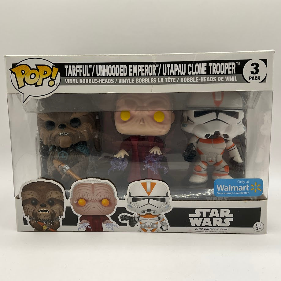 Tarfful / Unhooded Emperor / Utapau Clone Trooper Funko Pop! 3 Pack Walmart - Collector Store LLC