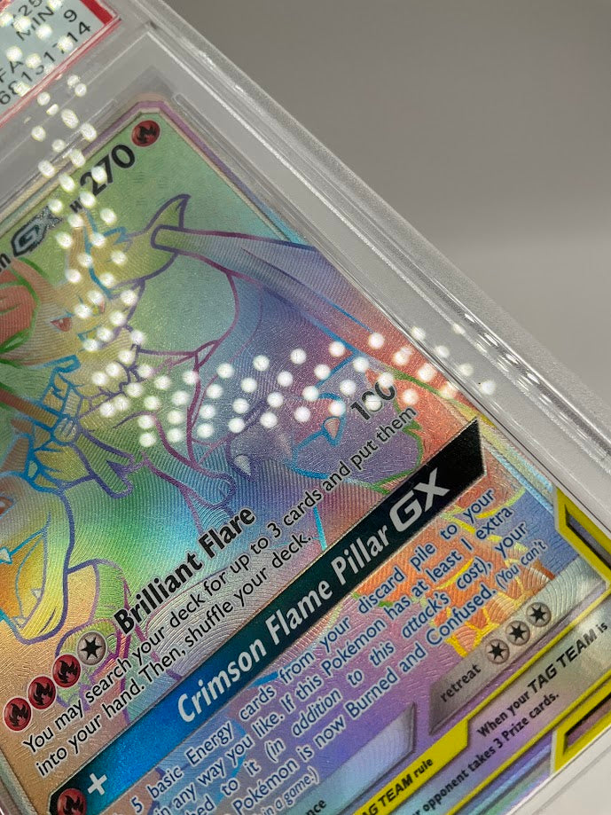 Charizard & Braixen GX Pokemon Cosmic Eclipse Secret Full Art #251 PSA 9