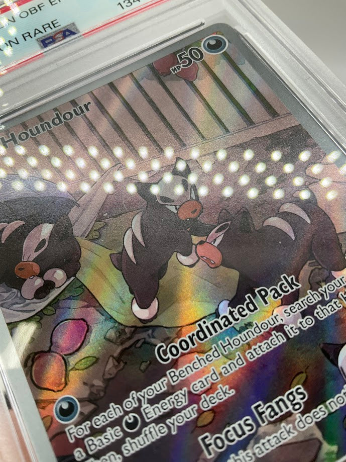 Houndour Pokemon Obsidian Flames Illustration Rare #204 PSA 9