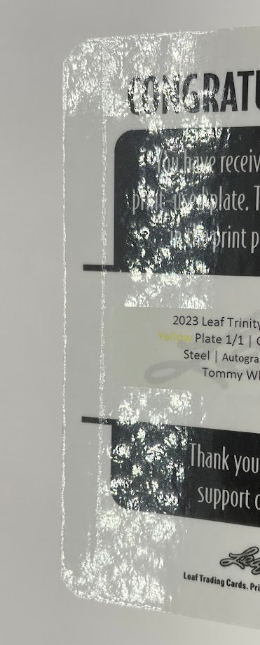 Tommy White 2023 Leaf Trinity Steel Printing Plate Auto 1/1 #S-TW2