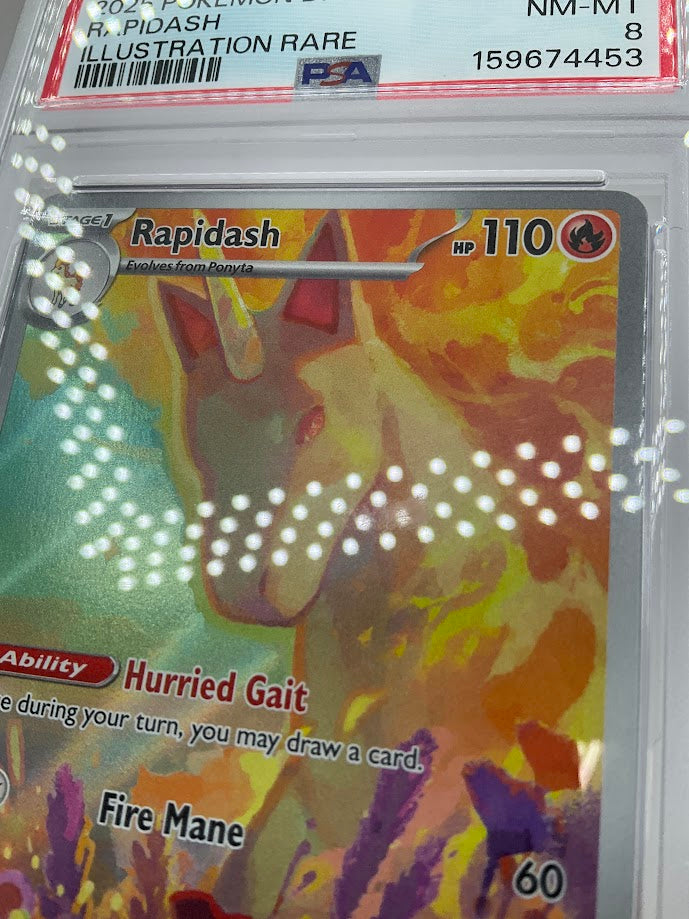 Rapidash Pokemon Destined Rivals Illustration Rare #189 PSA 8