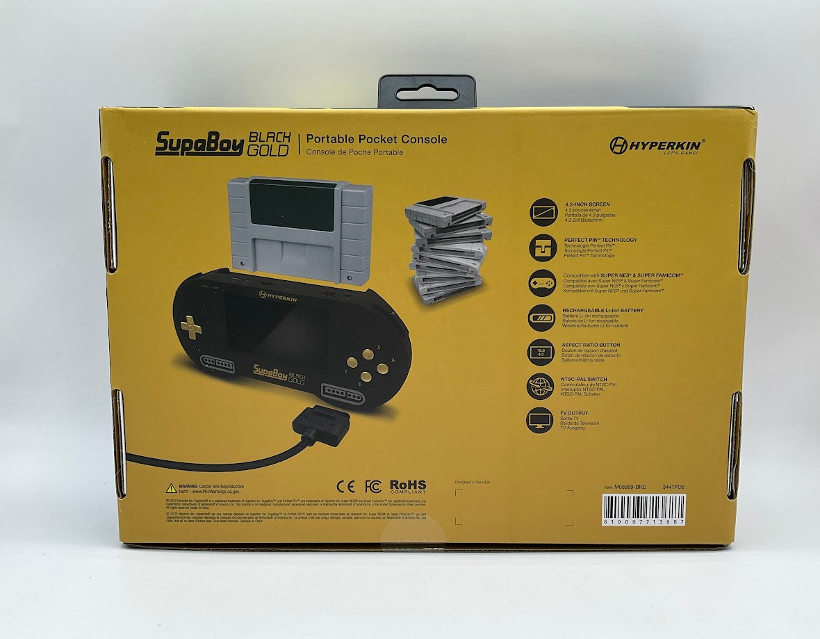 Hyperkin SupaBoy Black Gold Super Nintendo Sealed