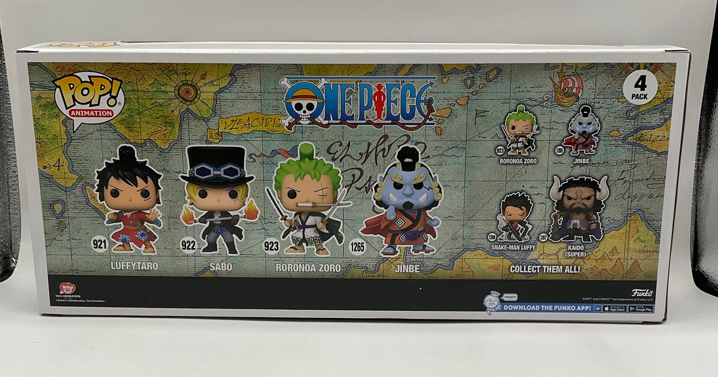 Luffytaro Sabo Roronoa Zoro Jinbe Funko Pop! One Piece 4 Pack GITD GameStop