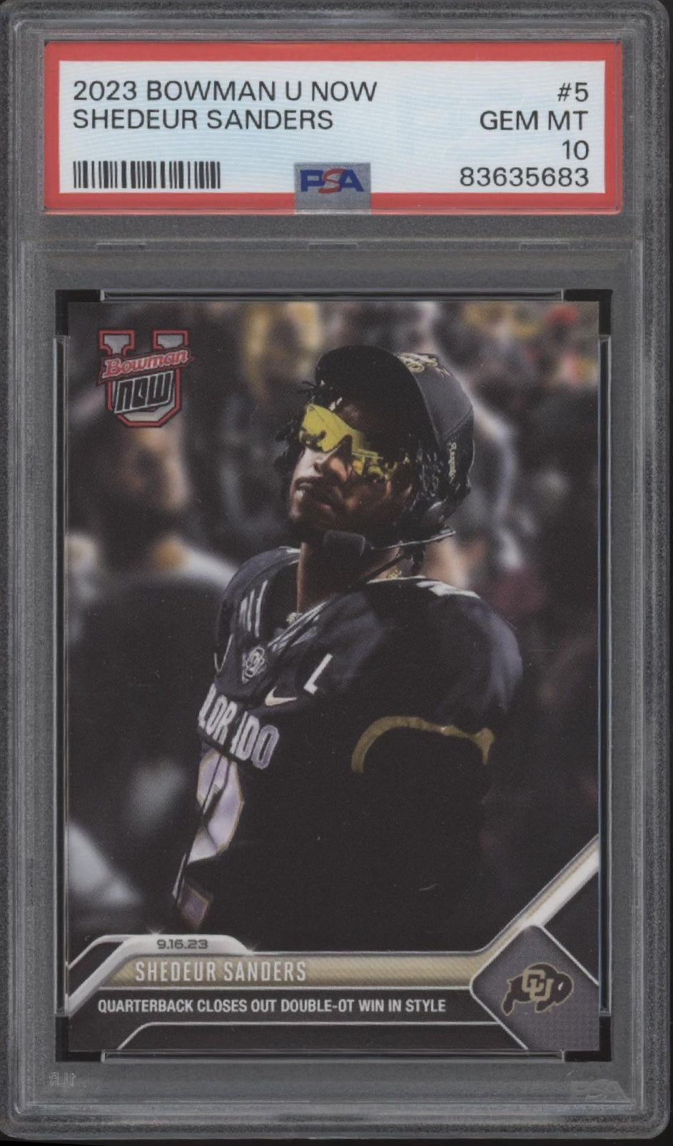 Shedeur Sanders 2023 Bowman University Now #5 PSA 10 #1