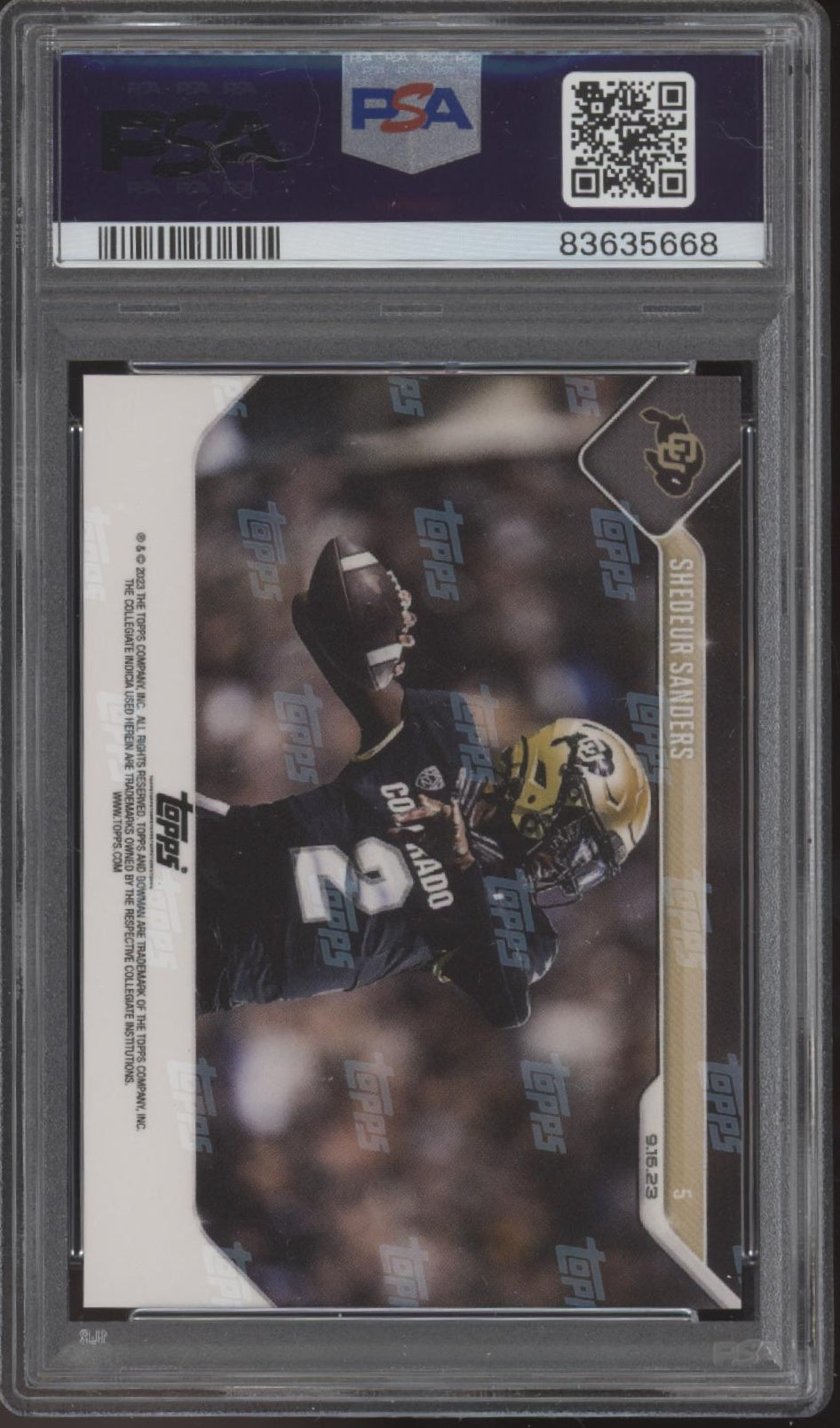 Shedeur Sanders 2023 Bowman University Now #5 PSA 10 #2
