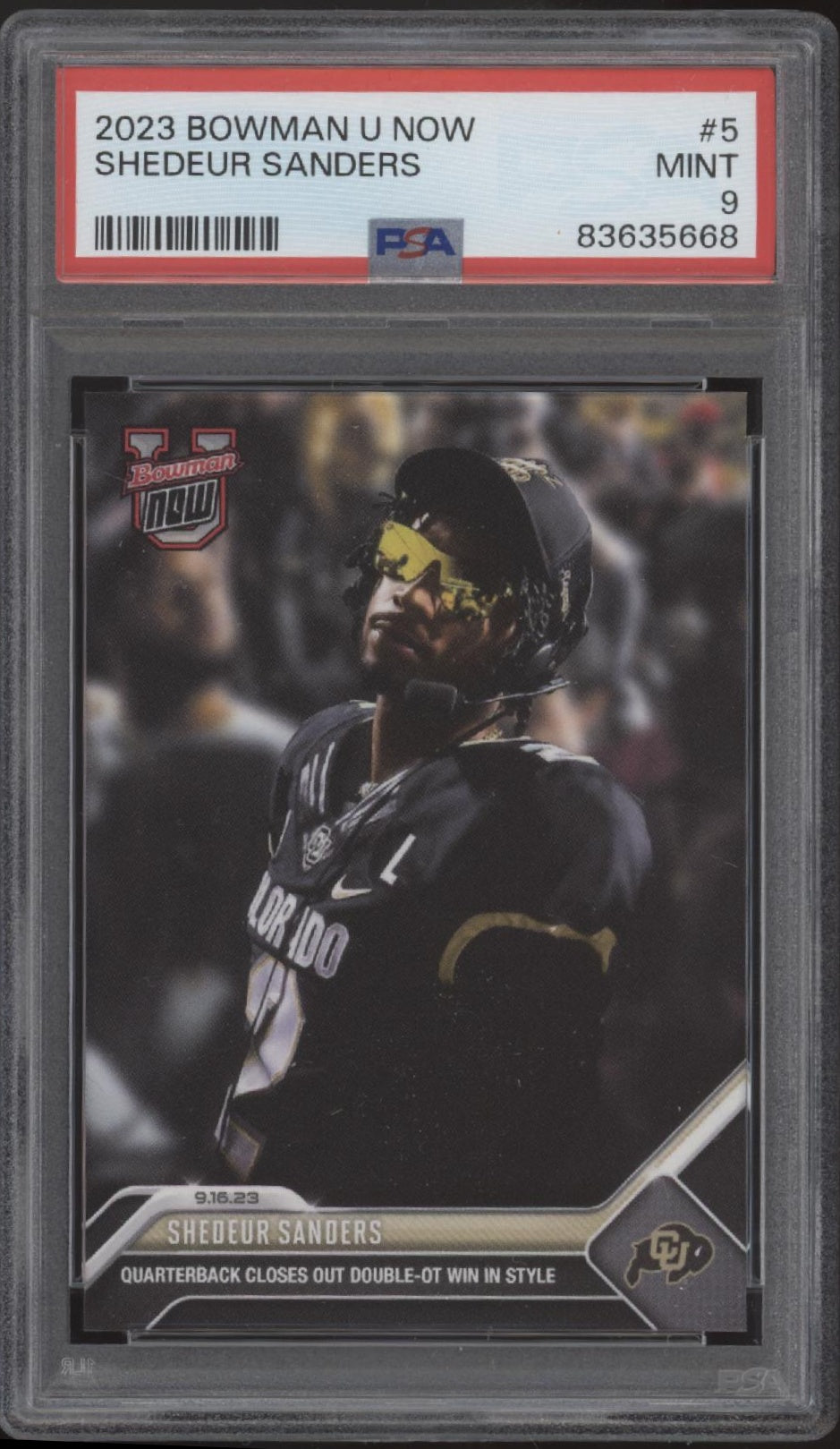Shedeur Sanders 2023 Bowman University Now #5 PSA 10 #2