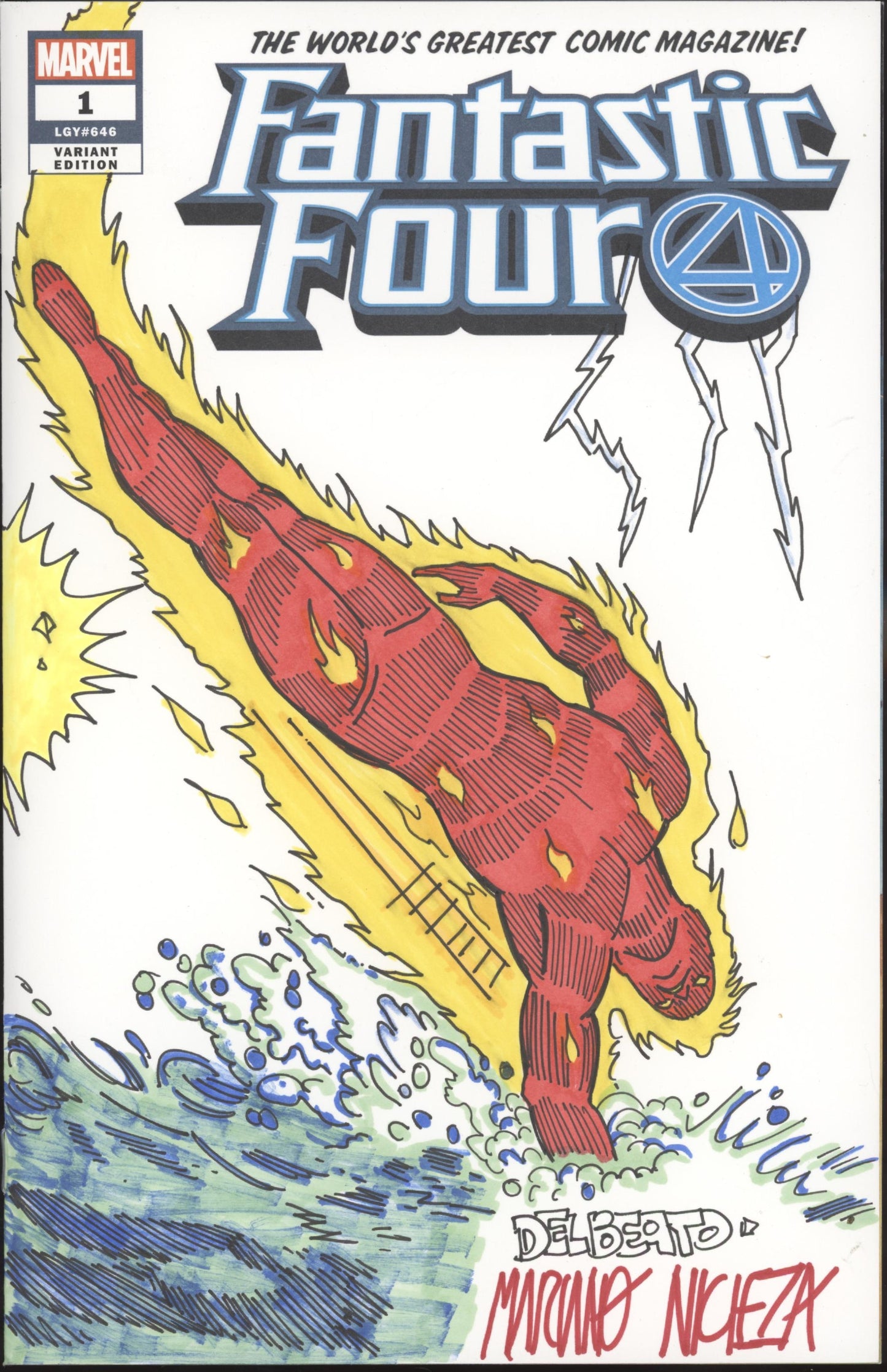 Uncanny X-Men & Fantastic Four Issue #1 Del Beato Mariano Nicieza Sketch Auto #2