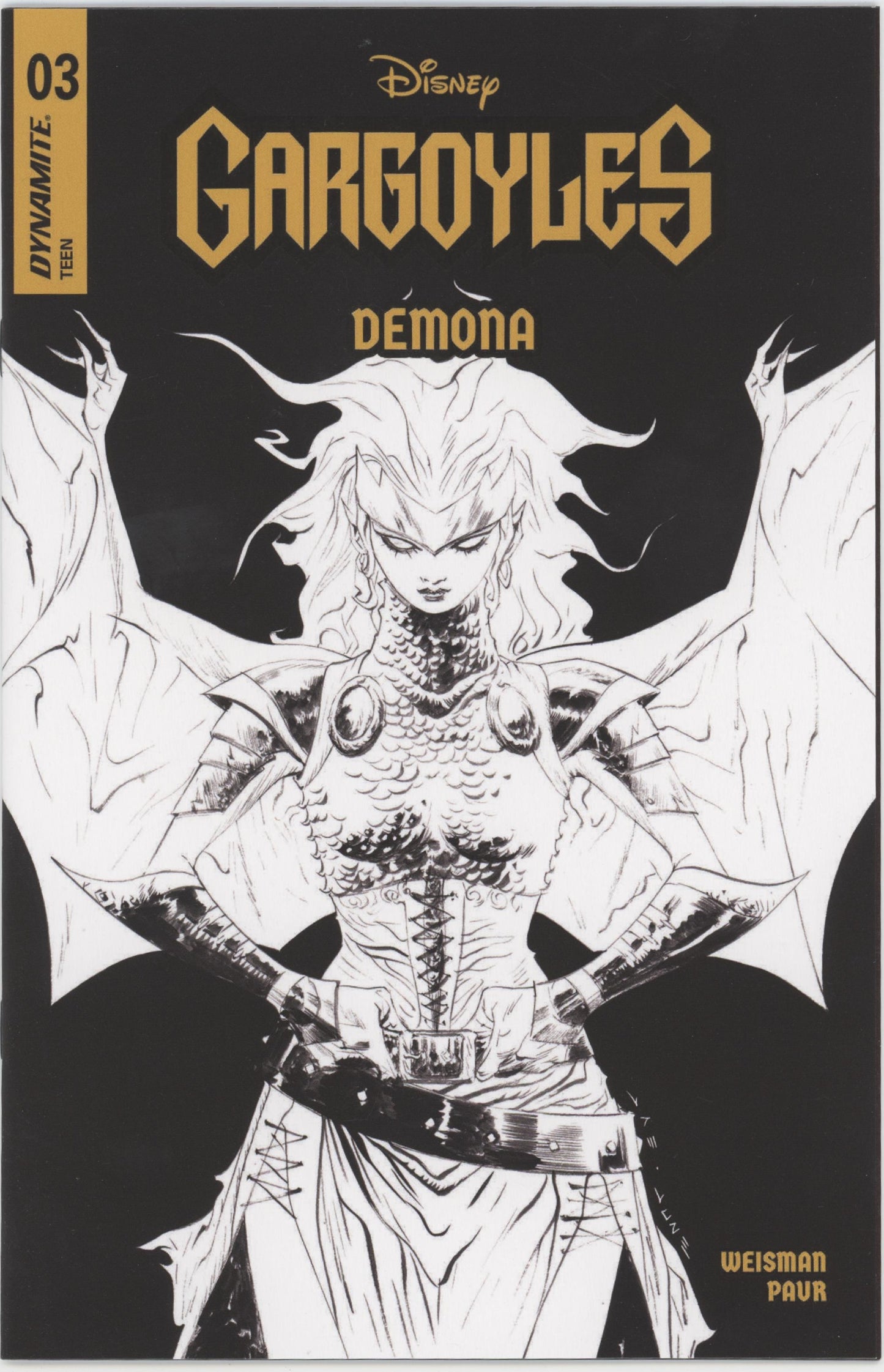 Gargoyles Demona #3 Cover G 1 in 10 Jae Lee Line Art Variant