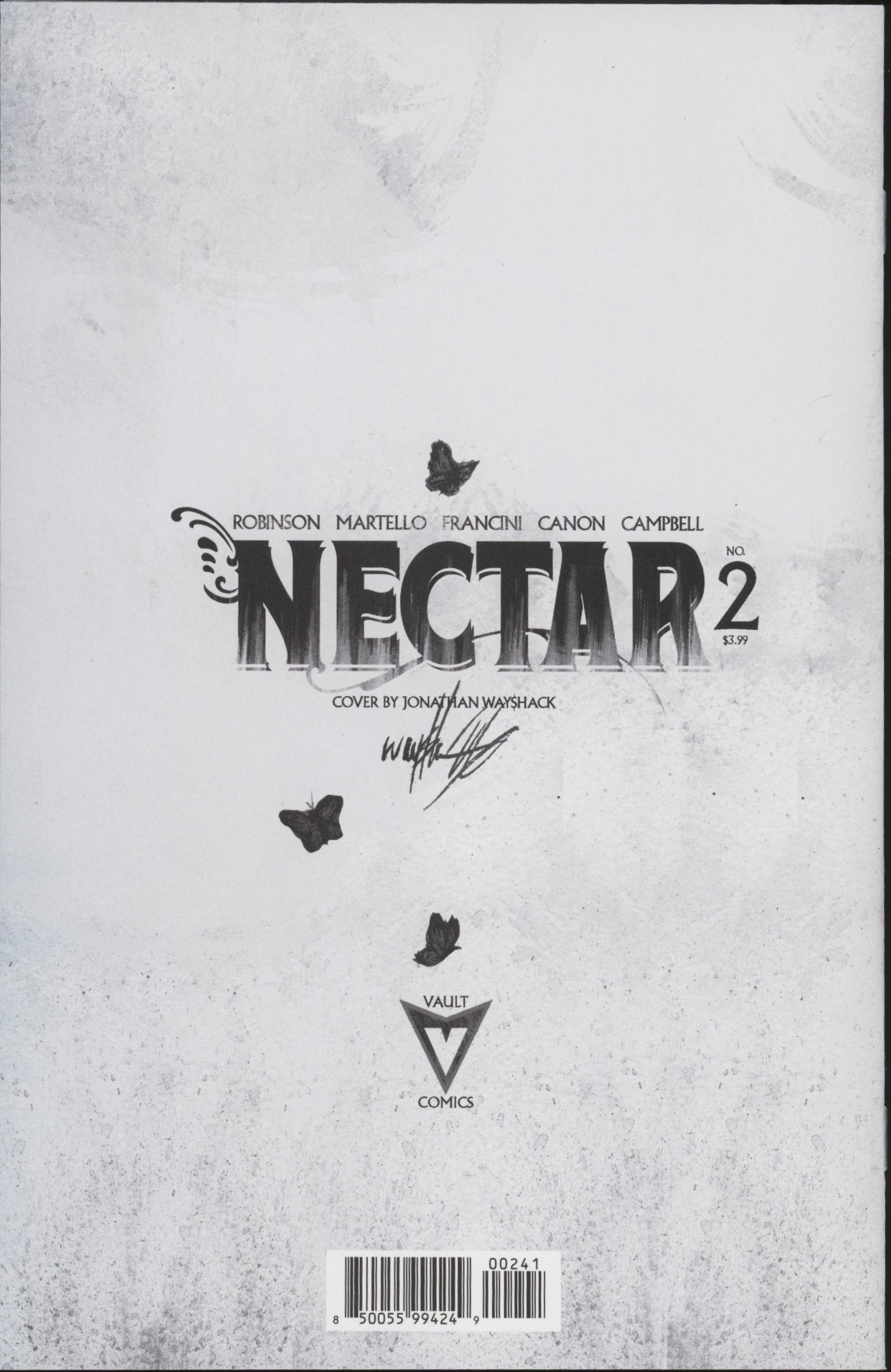 Nectar #2 Cover D Inc 1:30 Jonathan Wayshak Black & White Full Art Variant