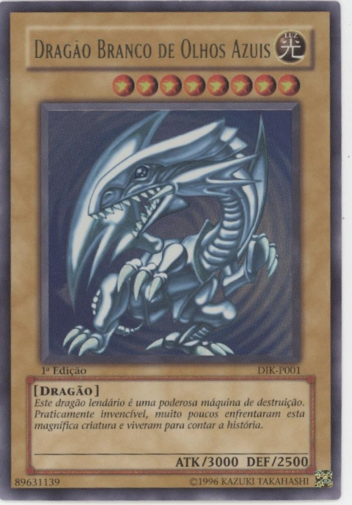 Blue-Eyes White Dragon Yu-Gi-Oh! Ultra Rare 1st Edition Porteugese DIK-P001 #1 Blue-Eyes White Dragon Yu-Gi-Oh! Ultra Rare 1st Edition Porteugese DIK-P001 #1