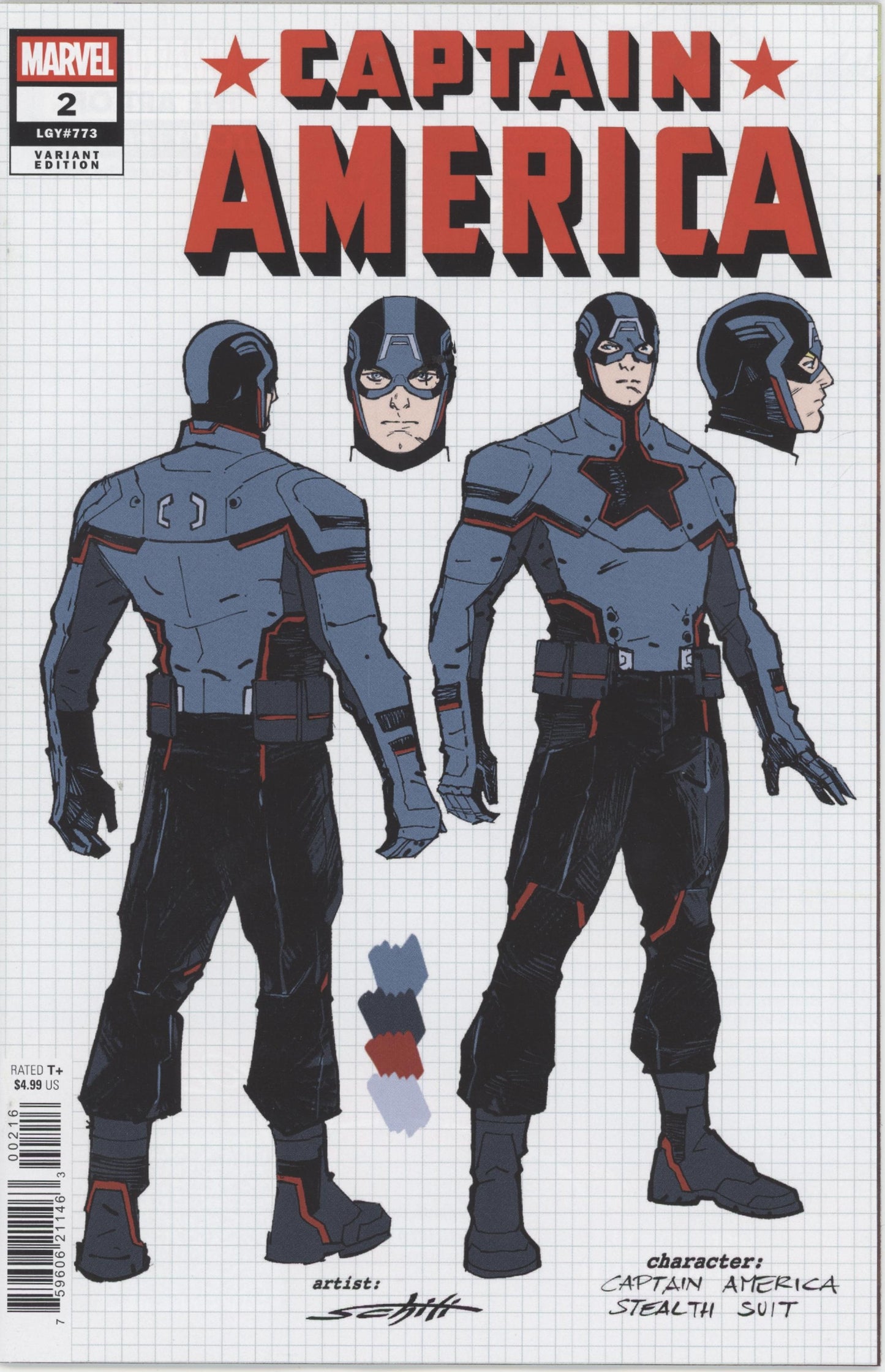 Captain America #2F Valerio Schiti Design Variant