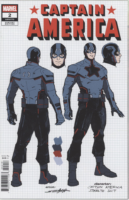 Captain America #2F Valerio Schiti Design Variant