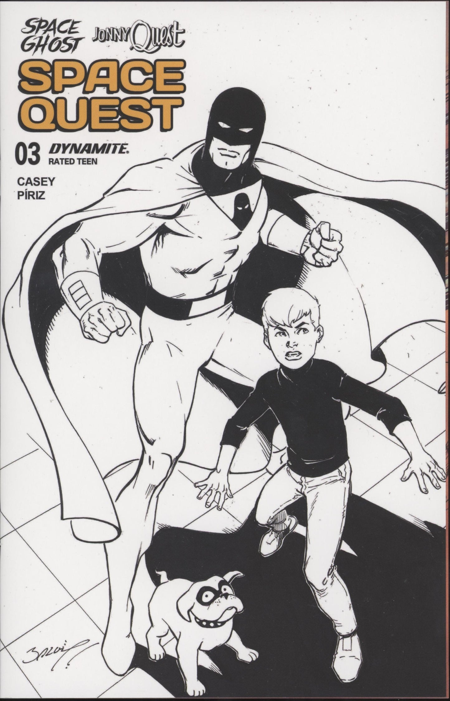 SPACE GHOST JONNY QUEST SPACE QUEST #3 CVR J INC 1:10 MARK BAGLEY LINE ART VAR