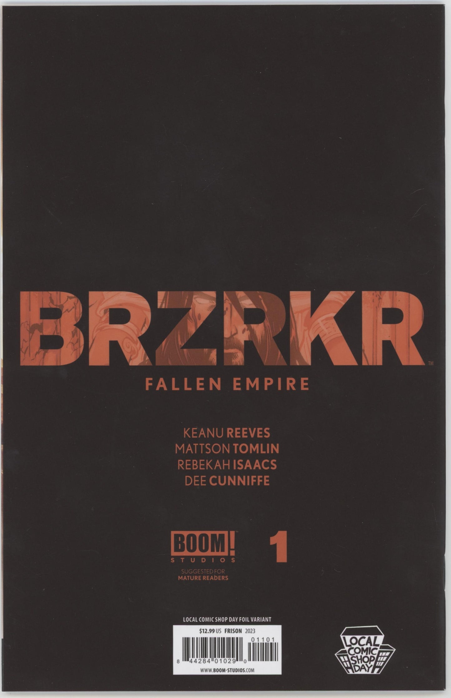 Brzrkr Fallen Empire Issue #1LCSD Local Comic Shop Day Edition