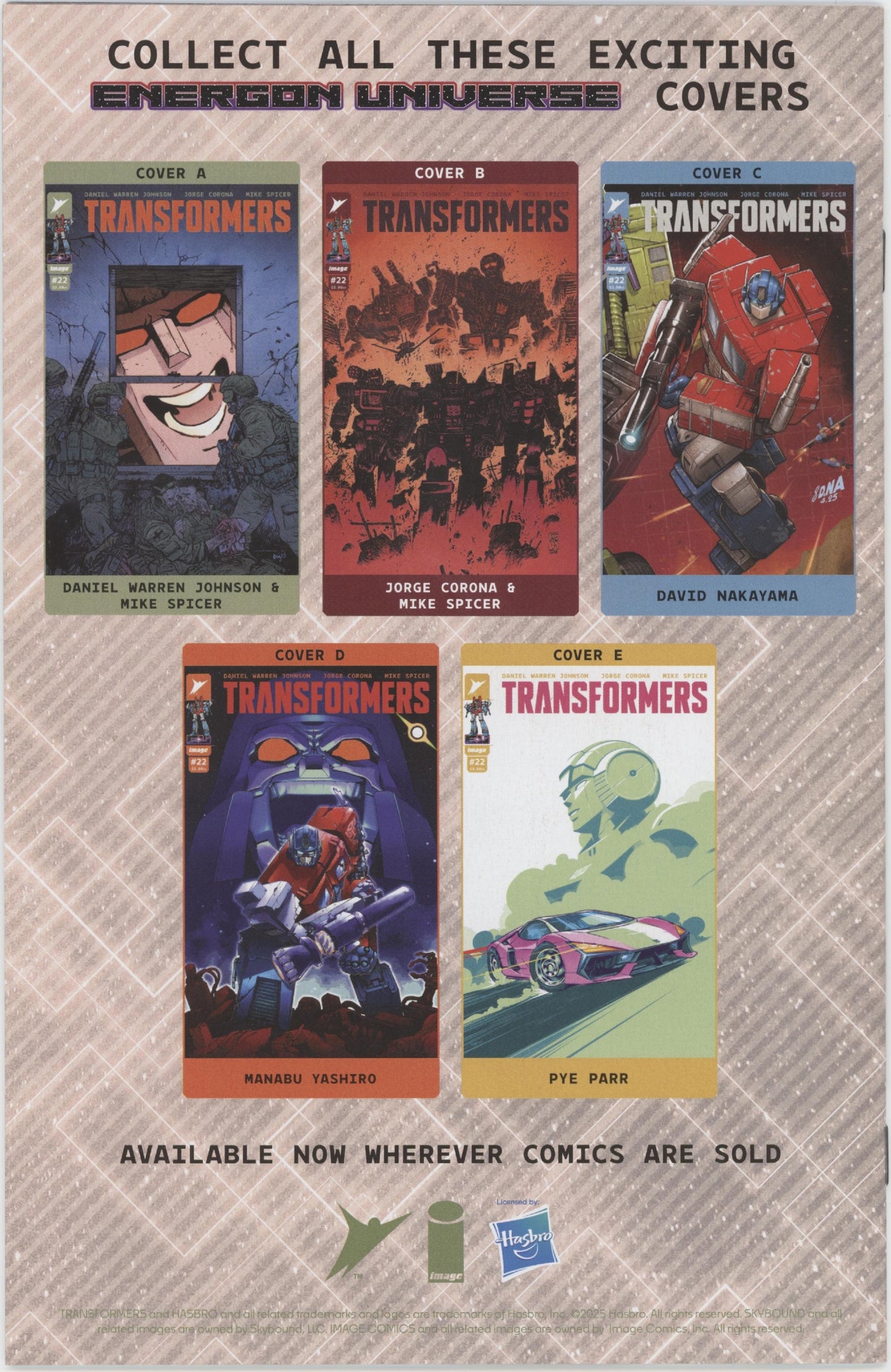 TRANSFORMERS #22 CVR C INC 1:10 DAVID NAKAYAMA CONNECTING VAR