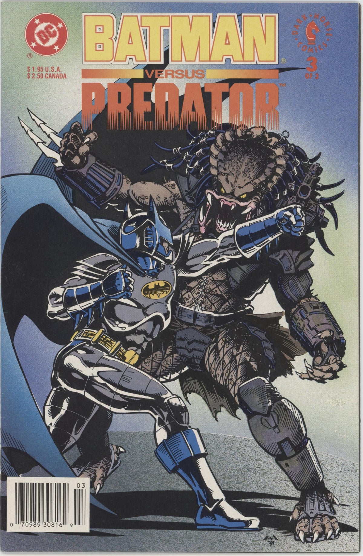 Batman vs. Predator (1991 1st Series) #1-3 (2 Variants Of #1)