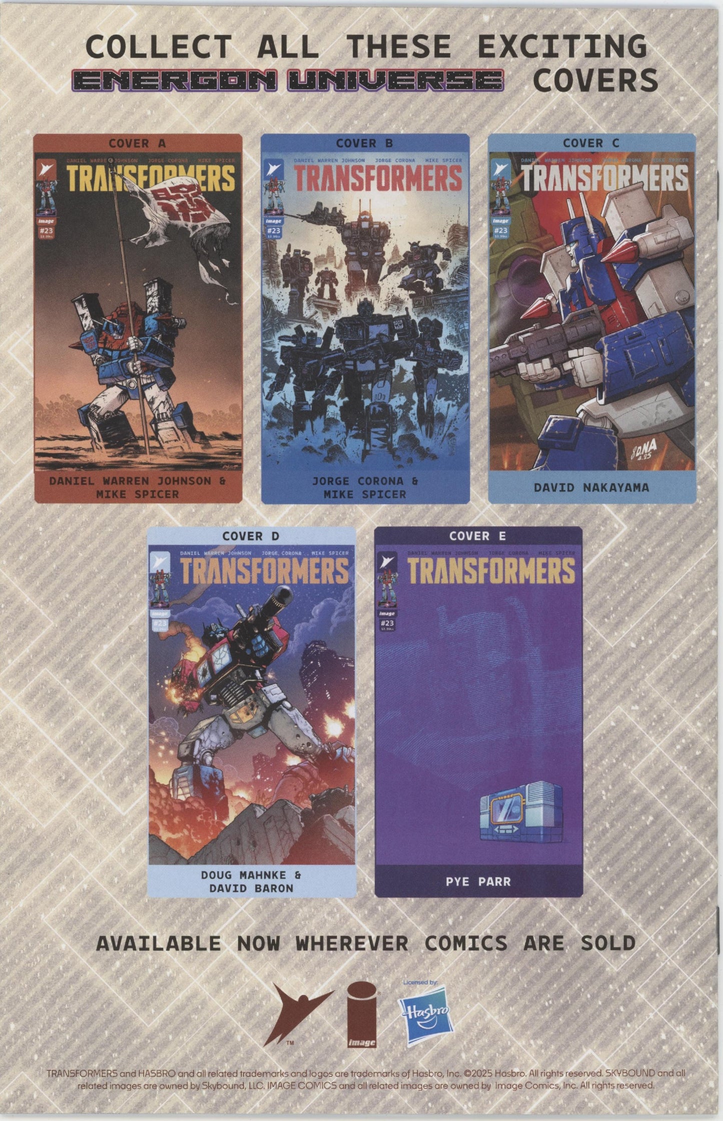 Transformers #23 Cover D 1 in 25 Doug Mahnke & David Baron Variant