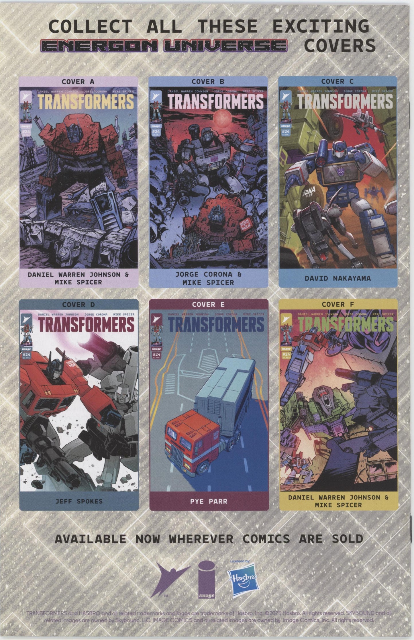 Transformers #24 Cover D 1 in 25 Jeff Spokes Variant