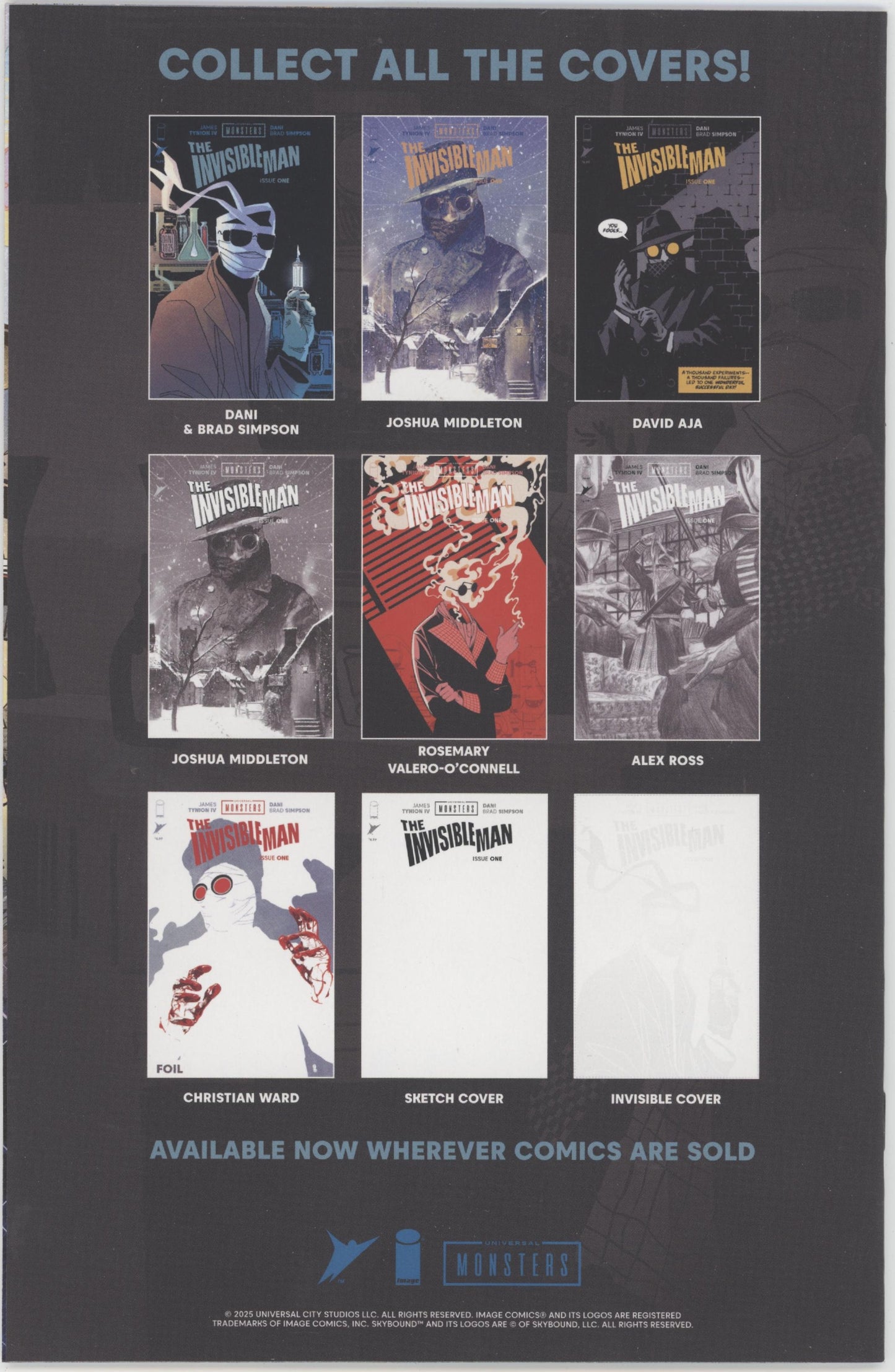 Universal Monsters The Invisible Man #1 (Of 4) Cover C 1 in 10 David Aja Pulp Variant