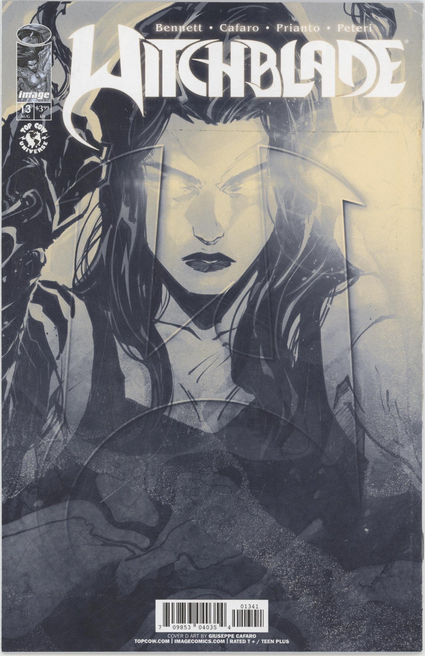 Witchblade #13 Cover D 1 in 10 Giuseppe Cafaro Black & White Full Art Variant