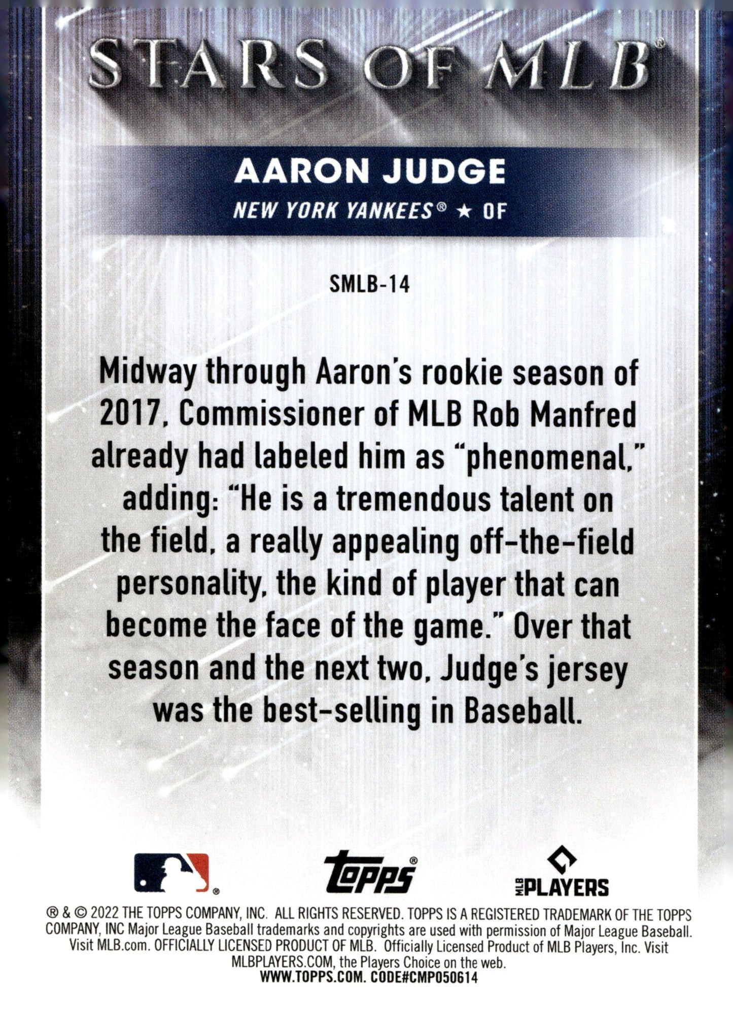 Aaron Judge 2022 Topps Stars of MLB #SMLB - 14 #1 - Collector Store LLC