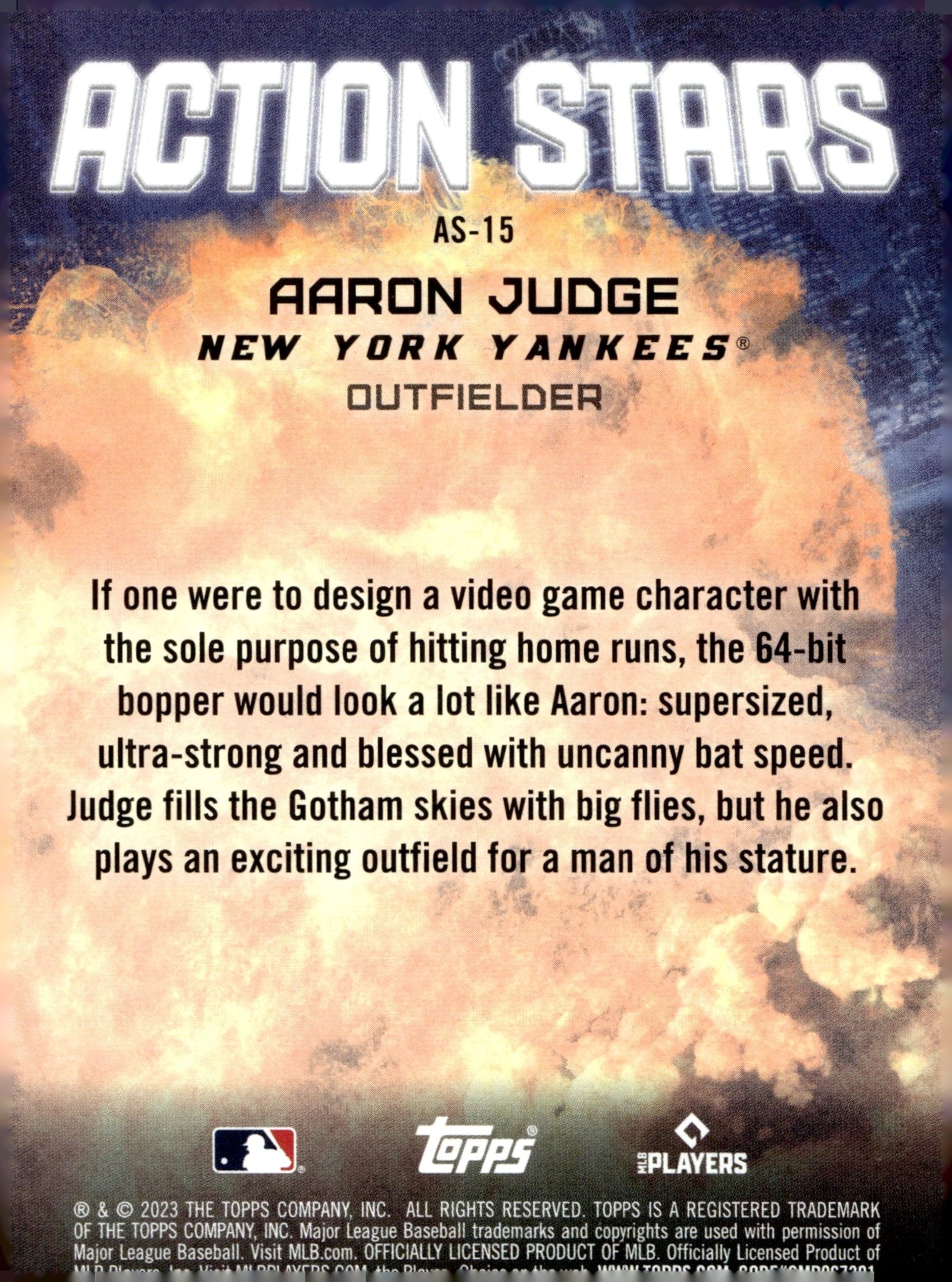 Aaron Judge 2023 Topps Update Series Action Stars #AS - 15 - Collector Store LLC