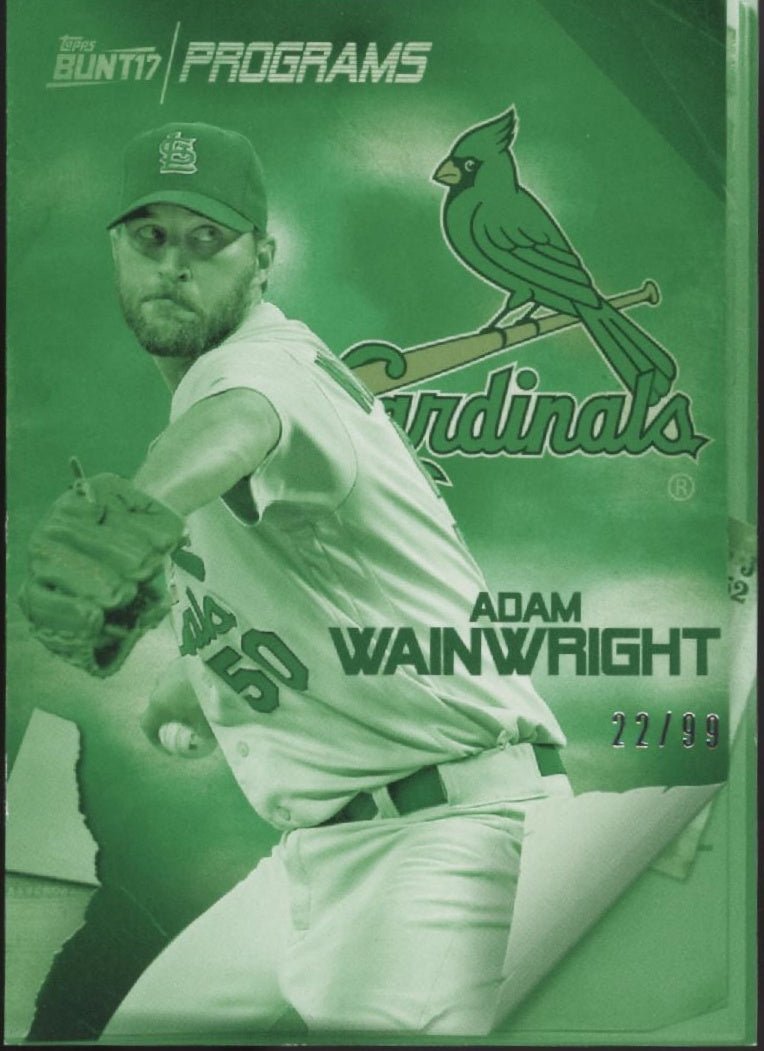 Adam Wainwright 2017 Topps Bunt Programs Green 22/99 #PR - AW - Collector Store LLC