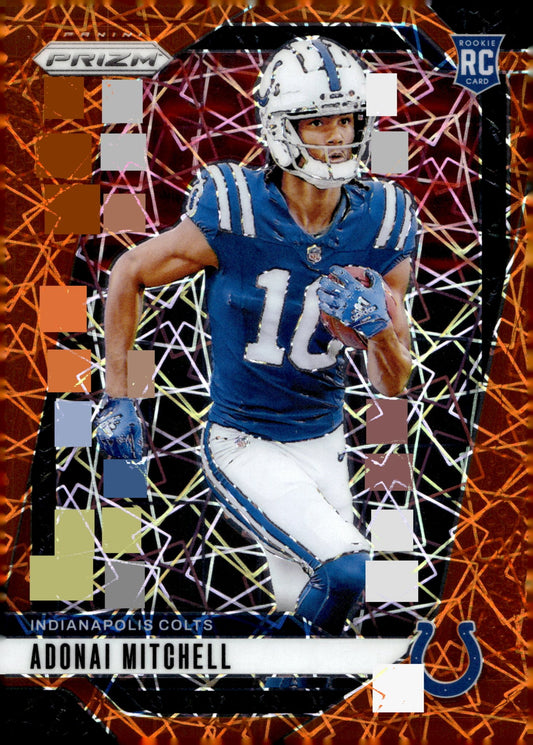 Adonai Mitchell 2024 Panini Prizm Orange Lazer Prizm RC #303 - Collector Store LLC