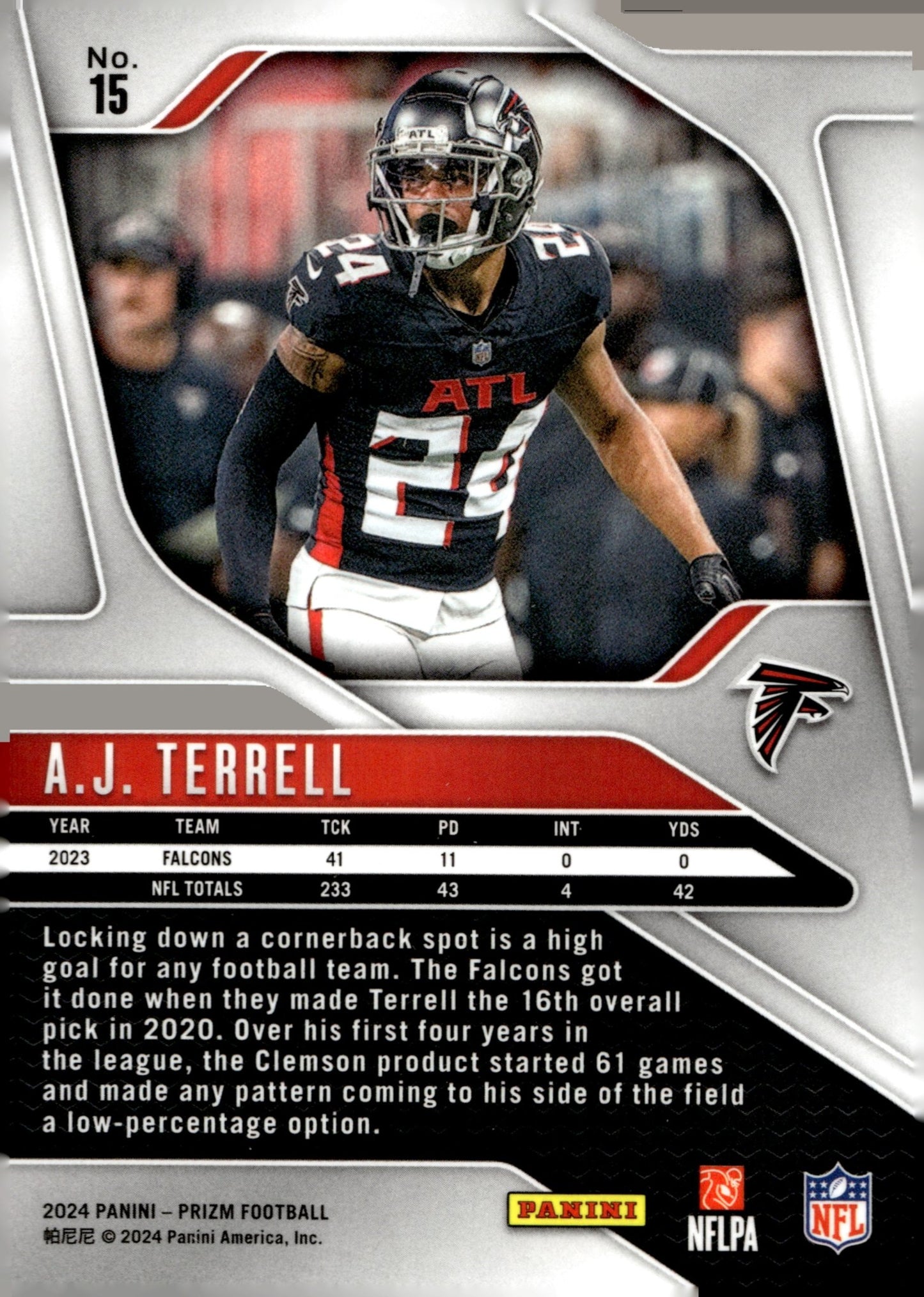 AJ Terrell 2024 Panini Prizm #15 - Collector Store LLC
