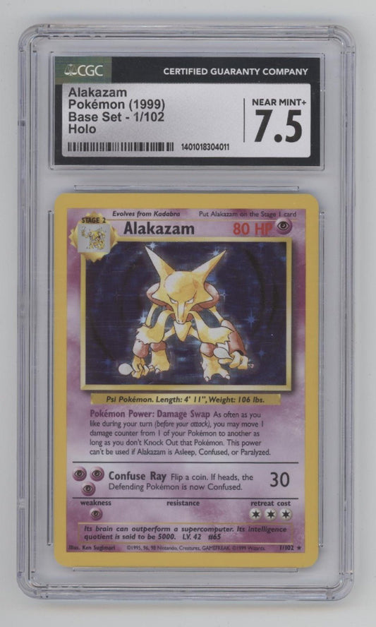 Alakazam Pokemon Base Set Holo #1 CGC 7.5 - Collector Store LLC