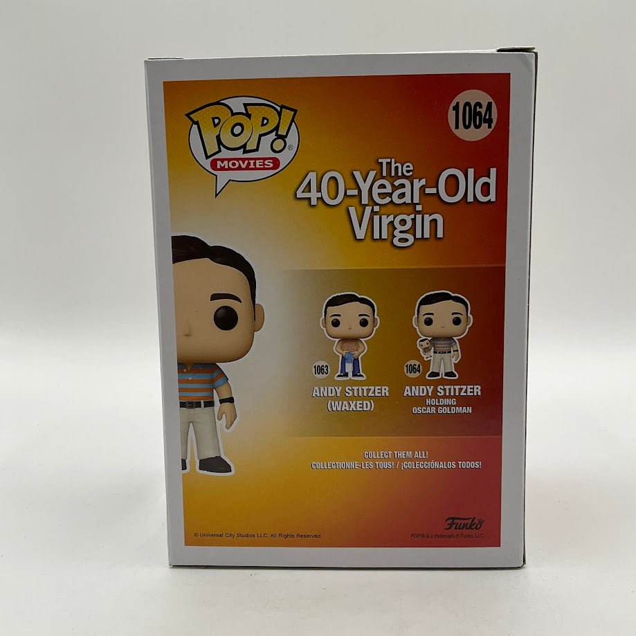 Andy Stitzer Holding Steve Austin Funko Pop! The 40 Year Old Virgin #1064 Chase - Collector Store LLC