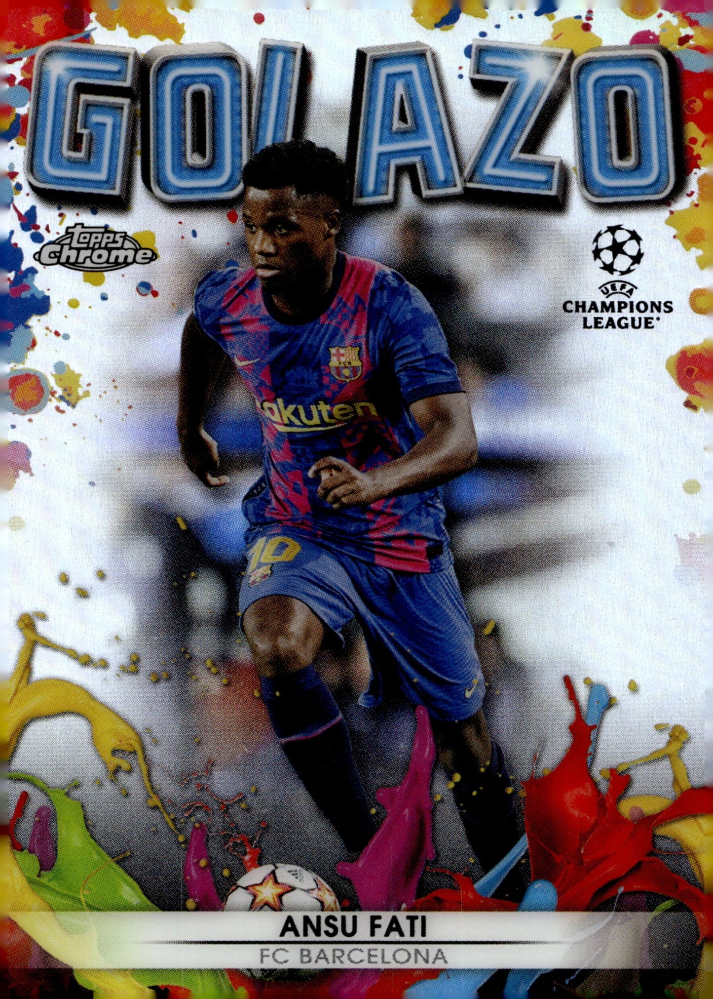 Ansu Fati 2021 - 22 Topps Chrome UEFA Champions League Golazo Refractor #G - 9 - Collector Store LLC