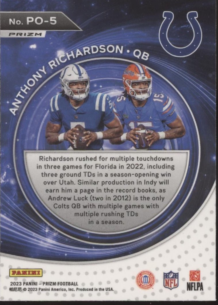Anthony Richardson 2023 Panini Prizm Portals Green Prizm RC #PO - 5 - Collector Store LLC