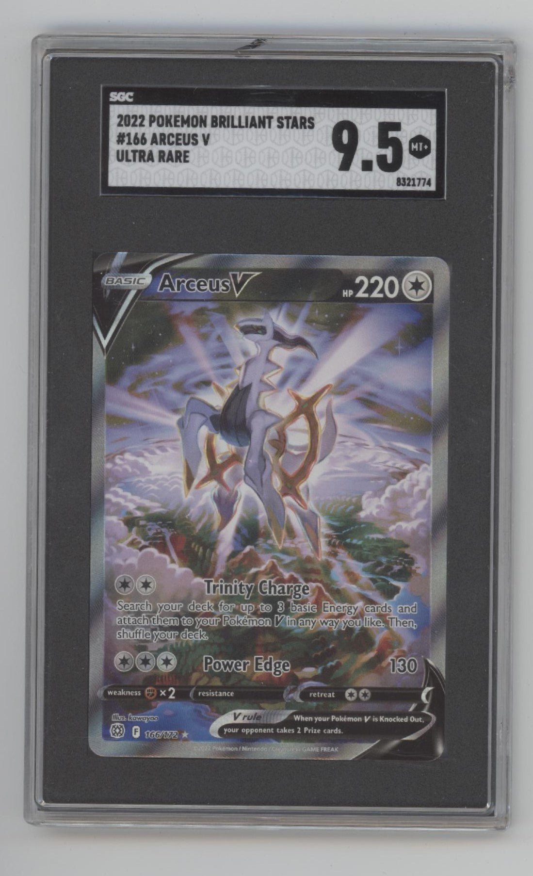 Arceus V Pokemon Brilliant Stars Ultra Rare #166 SGC 9.5 - Collector Store LLC