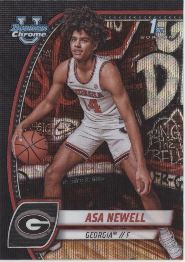 Asa Newell 2025 Bowman Chrome University Black Wave Refractor 8 - Collector Store LLC
