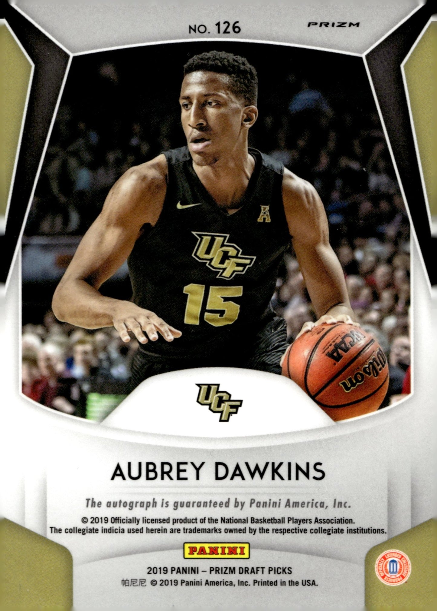 Aubrey Dawkins 2019 Panini Prizm Draft Picks Blue Prizm RC Auto #126 - Collector Store LLC