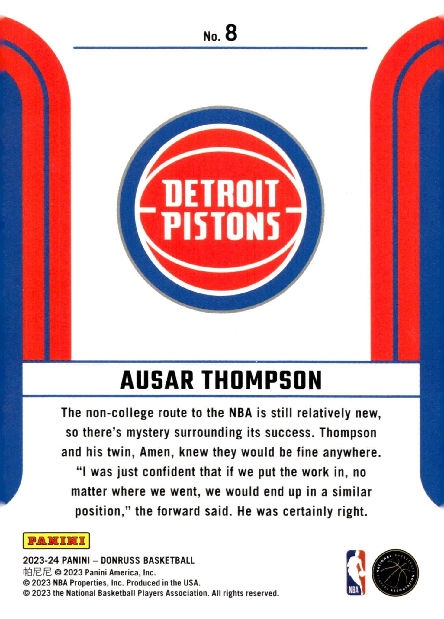 Ausar Thompson 2023 - 24 Panini Donruss Franchise Features RC #8 - Collector Store LLC