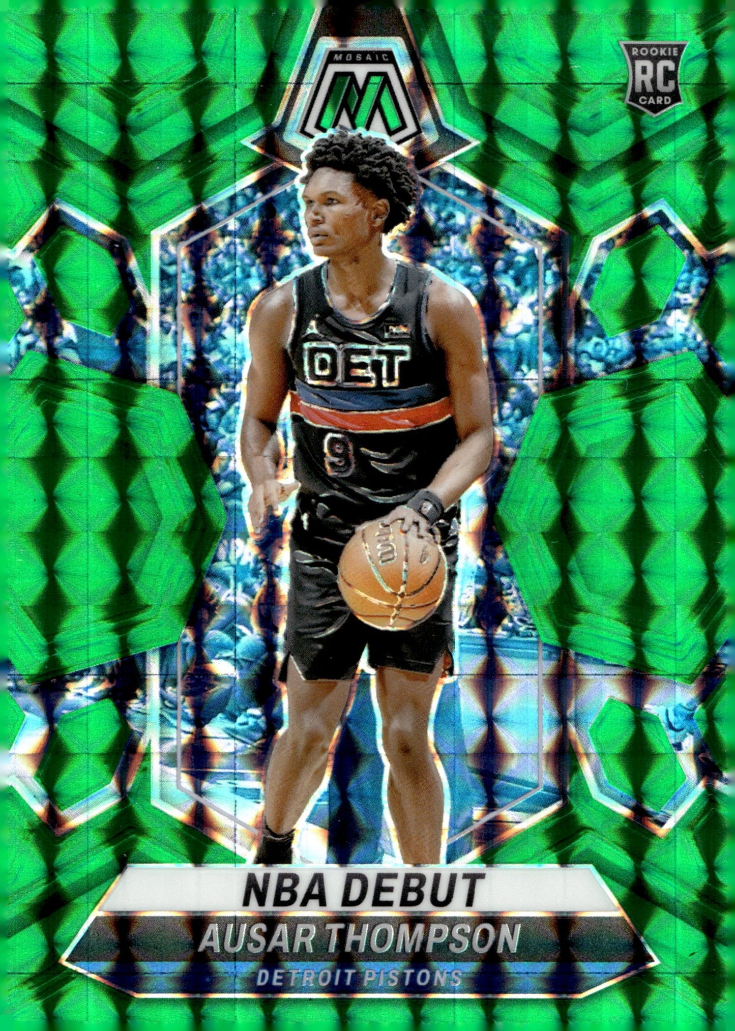 Ausar Thompson 2023 - 24 Panini Mosaic NBA Debut Green Prizm RC #262 - Collector Store LLC