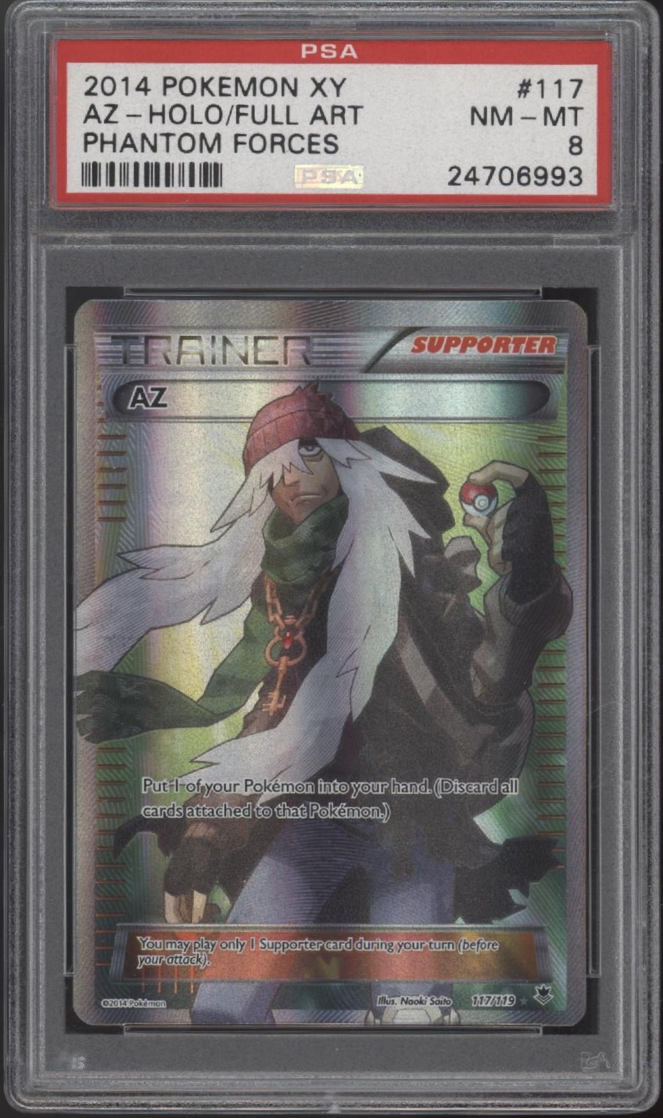 Az Pokemon Phantom Forces Holo Full Art 117 PSA 8 - Collector Store LLC