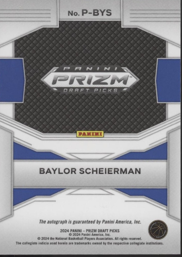 Baylor Scheierman 2024 Panini Prizm Draft Picks Penmanship RC Auto P - BYS - Collector Store LLC