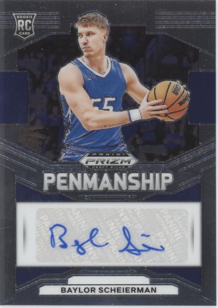 Baylor Scheierman 2024 Panini Prizm Draft Picks Penmanship RC Auto P - BYS - Collector Store LLC